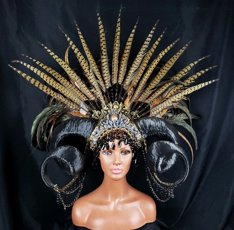 Empress II Horned Headdress - In Stock Street style unclassified dresses