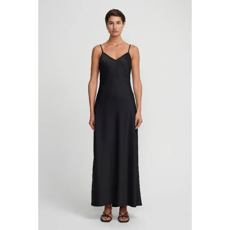 Hansen & Gretel Timeless Slip - Black Ruched unclassified dresses