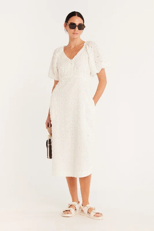 Havana Embroidered Dress - White Party unclassified dresses