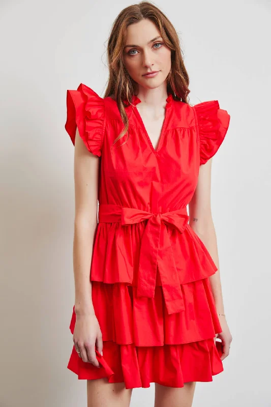 Cherry on Top Poplin Ruffle Dress Fashionable unclassified dresses