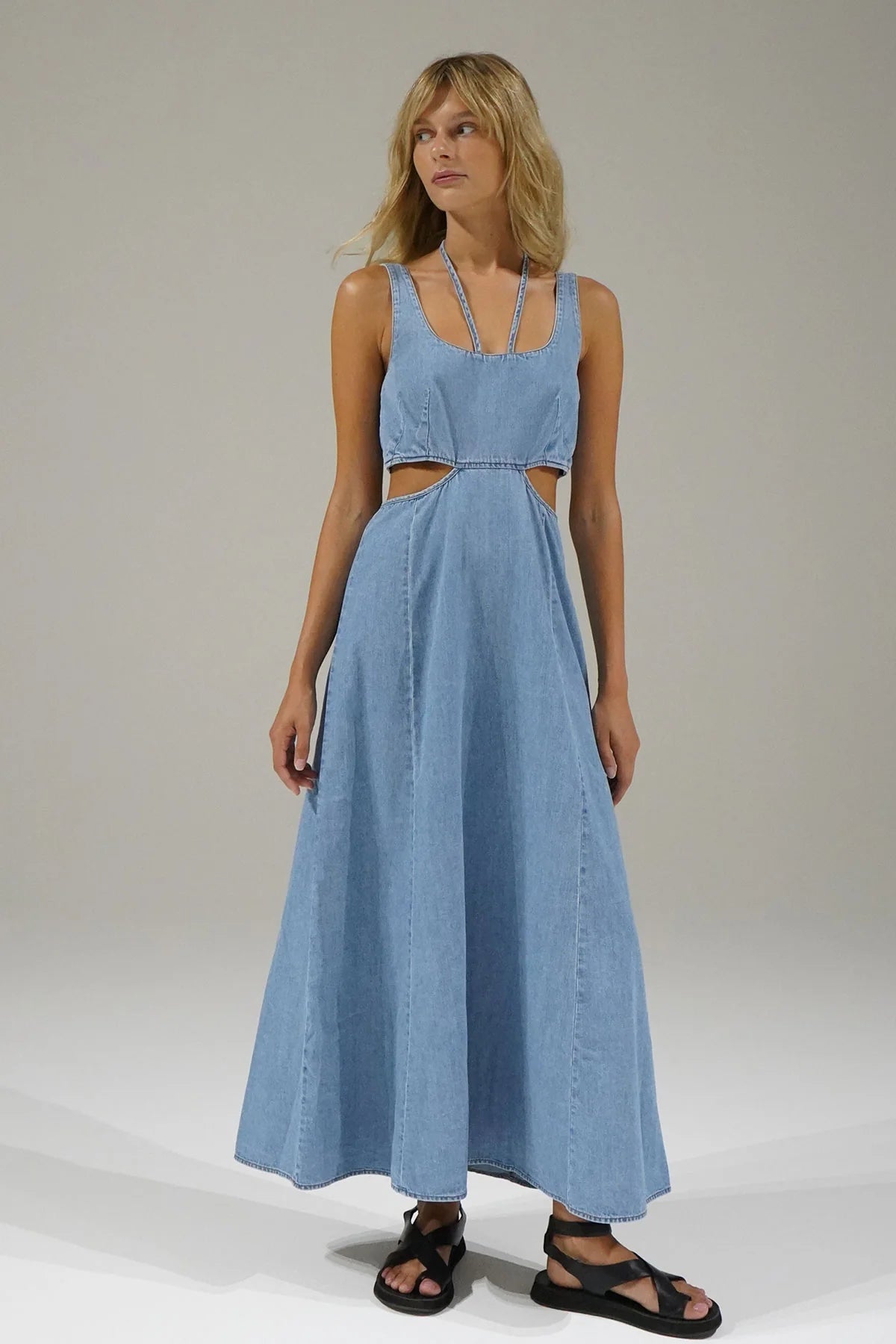 LNA - Lorelei Chambray Dress - Faded Blue Party unclassified dresses