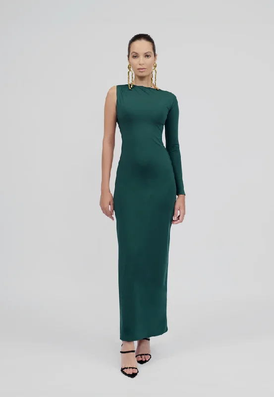 Maygel Coronel - Negrete Dress - Emerald Green Soft fabric unclassified dresses