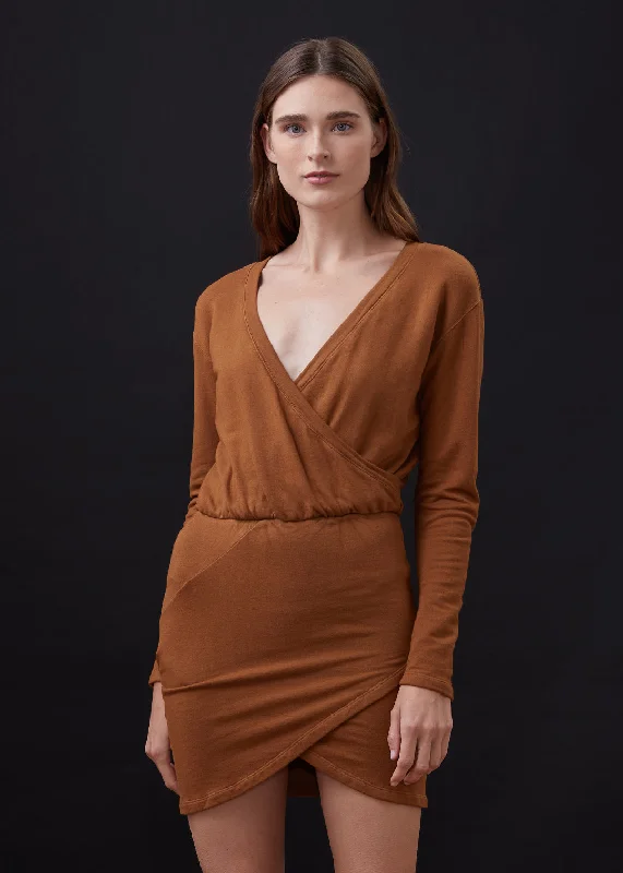 Monrow - Supersoft Fleece Dress - Golden Brown Wedding guest unclassified dresses