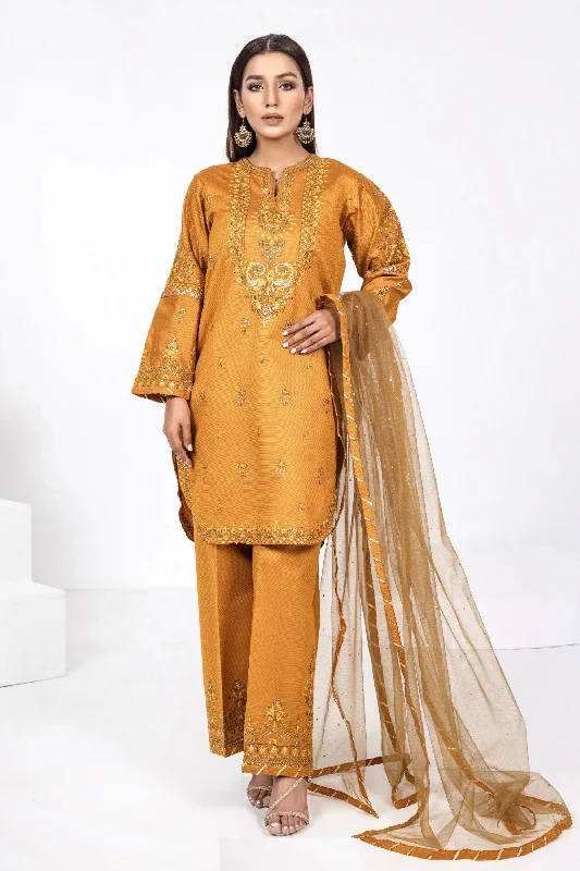 Mustard Katan Pakistani Salwar Kameez Striped unclassified dresses