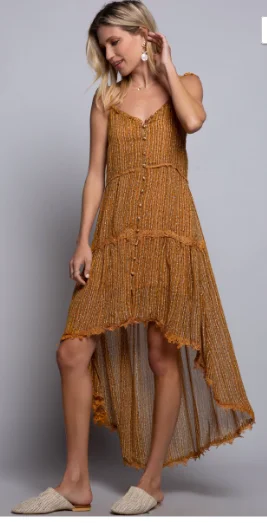 MUSTARD RUFFLE DRESS Lace unclassified dresses