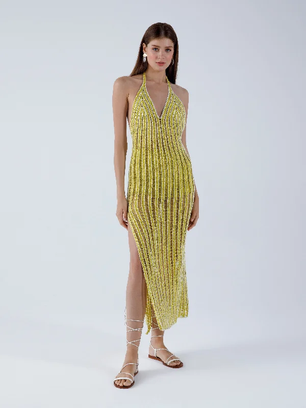 My Beachy Side - Verbena Halter Dress - Antique Moss Club unclassified dresses