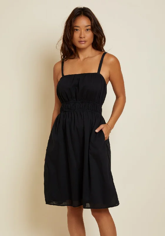 Nation LTD - Opal Elasticated Sundress - Jet Black Cocktail unclassified dresses