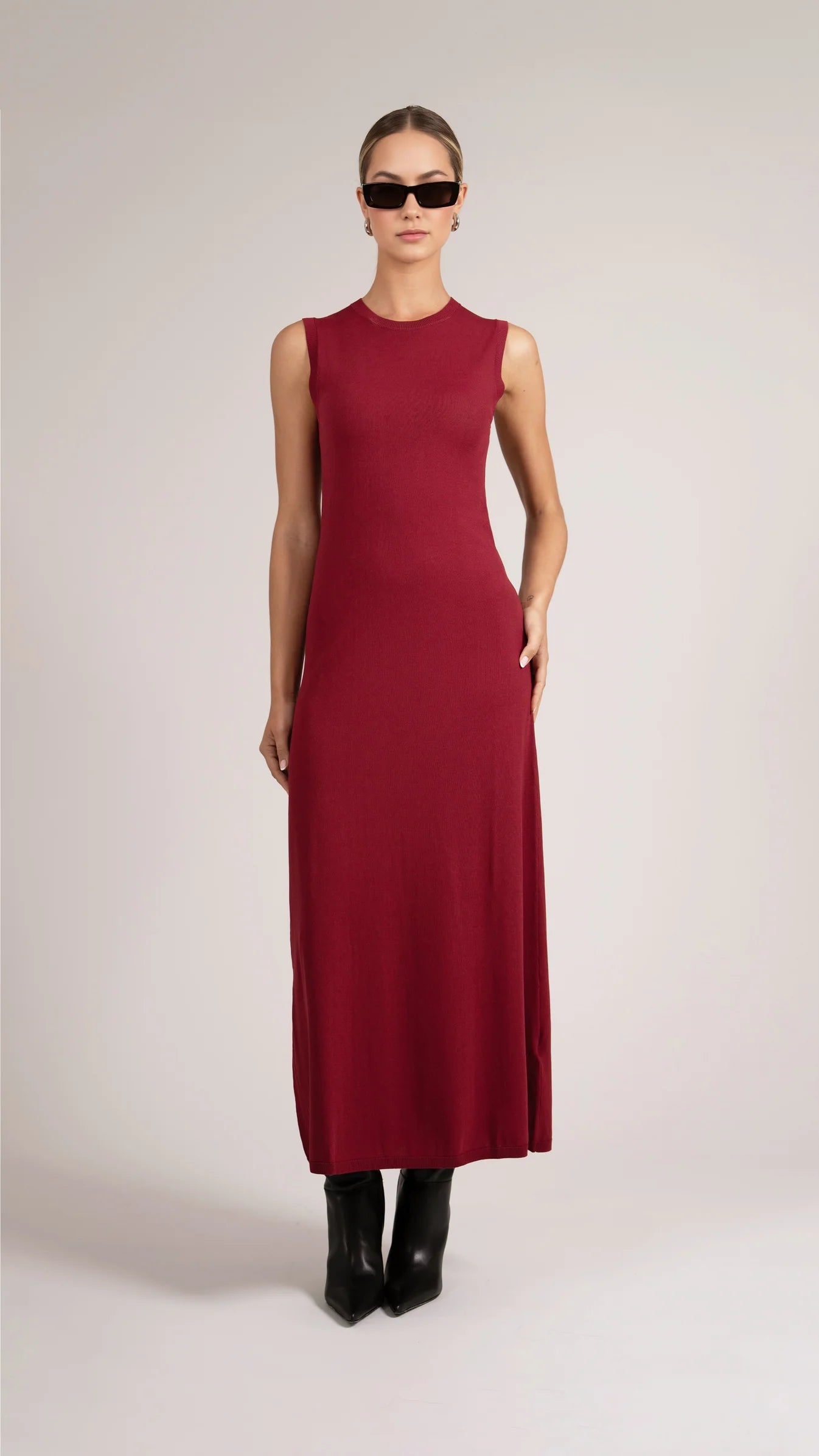 Parentezi - Marylin Knit Dress - Bordeaux Sleeveless unclassified dresses