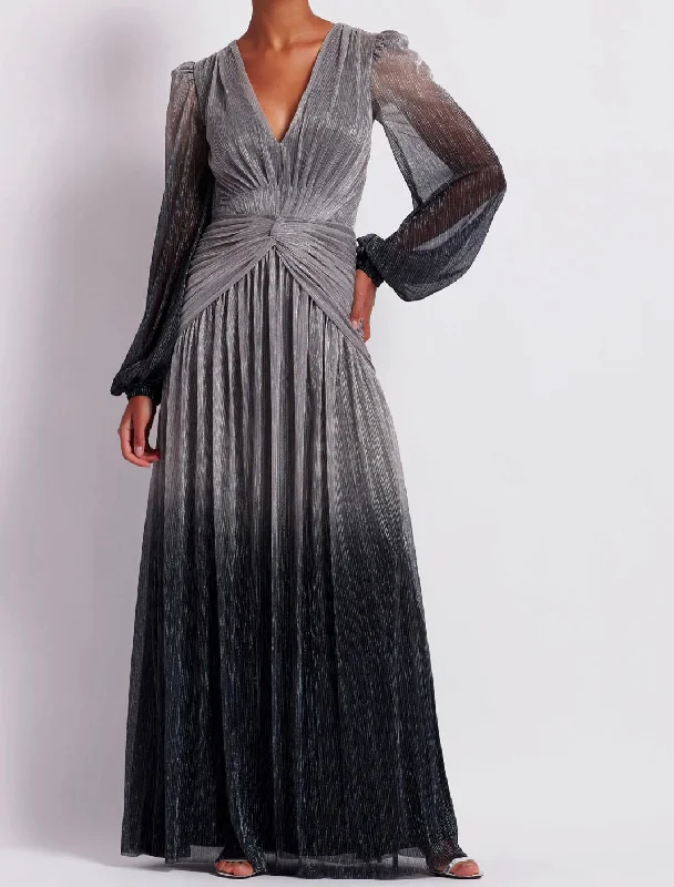 Patbo - Ombre Lurex Plunge Dress - Silver Everyday wear unclassified dresses