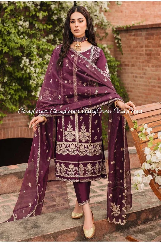 Purple Pakistani Formal Shalwar Kameez Everyday wear unclassified dresses