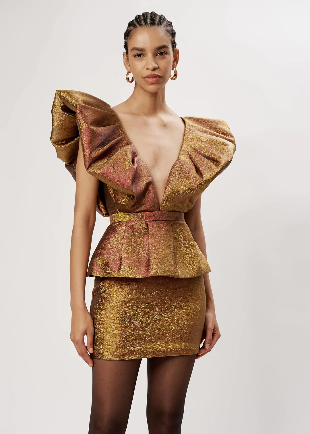 Ronny Kobo - Calin Dress - Golden Iridescent Monochrome unclassified dresses