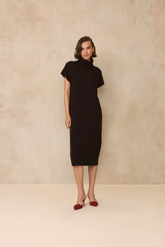 Sleeveless Cable Knit Dress A-line unclassified dresses