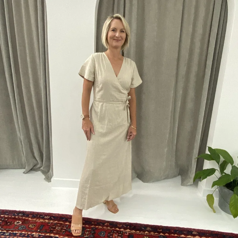 Somebody's Story Wrap Dress - Natural Fashionable unclassified dresses