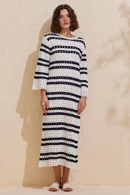 Summer Knit Dress - Navy Pastel unclassified dresses