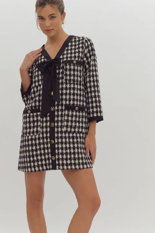 TWEED DRESS WITH SELF TIE Spring unclassified dresses