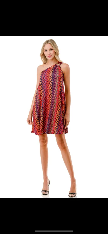 VAVA LOUISA ASYMETRICAL DRESS IN RED MISSONI Preppy unclassified dresses