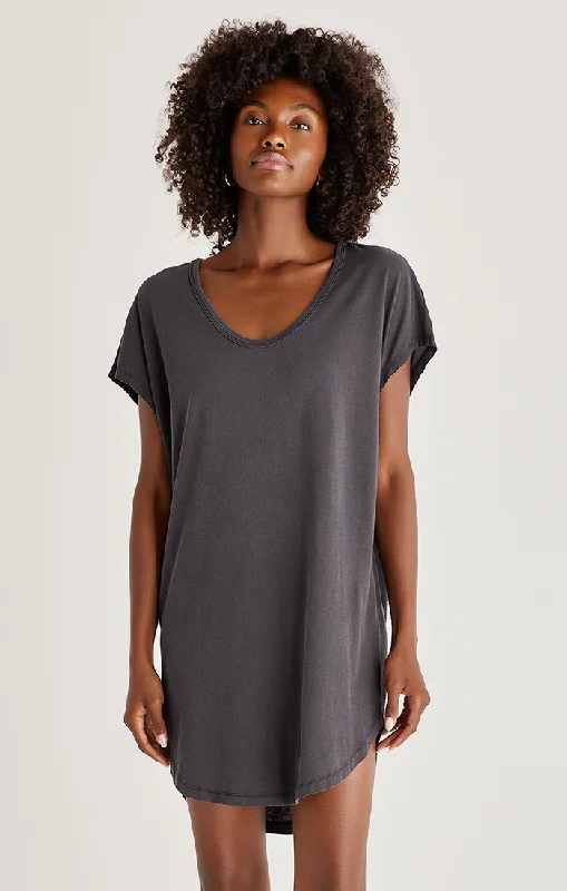 Z SUPPLY ORGANIC SCOOP NECK DRESS IN WASHED BLACK Y2K unclassified dresses