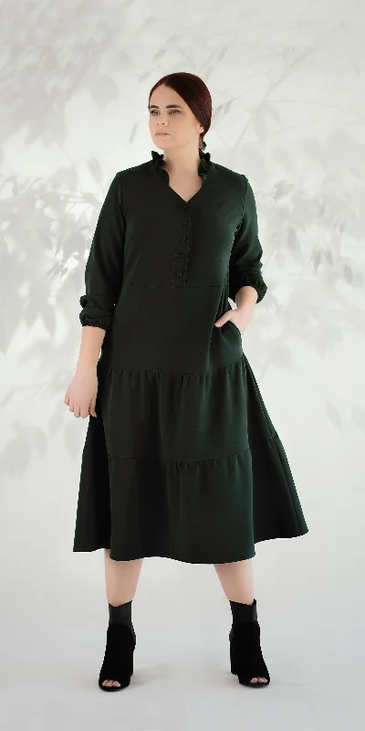 Green trapeze dress Earthy tone unclassified dresses