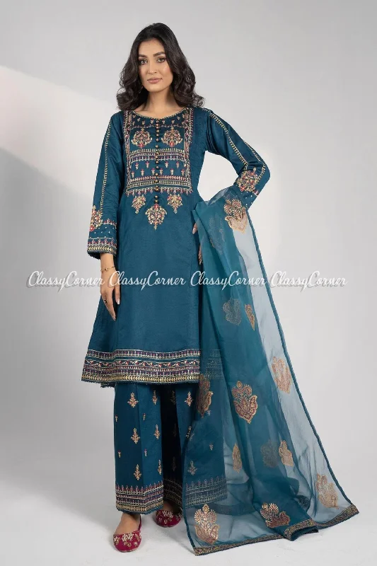 Zinc Katan Embroidered Readymade 3pc Suit Beaded unclassified dresses