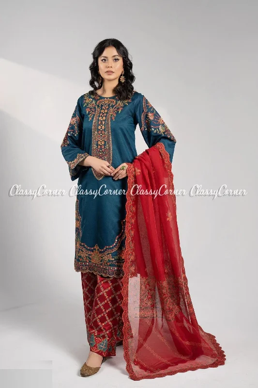 Zinc Katan Embroidered Salwar Kameez Office unclassified dresses