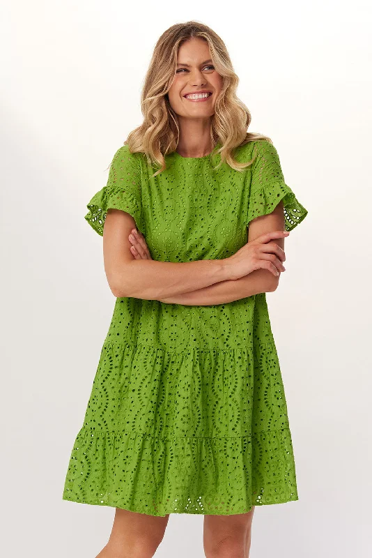 Julissa Lace Dress Apple Ruffled Lace Dress