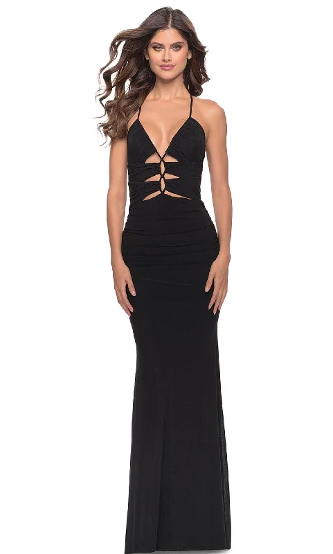 La Femme 31334 - Lace Up Dress Lace Dress Chic