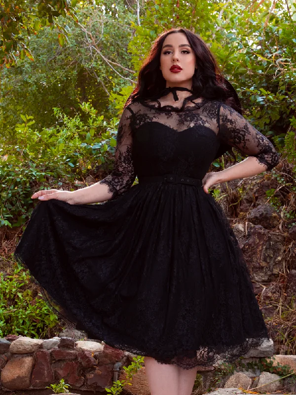 Mourning Dress in Black Lace Sexy Lace Dress