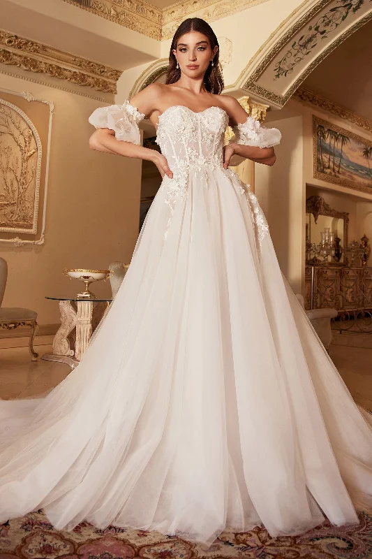 Cinderella Divine A1103W: Enchanting Corset Gown with Delicate Tulle Tiers Tulle Dress Look