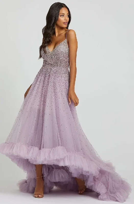 Mac Duggal Prom - 11111M Ruffled Hem Tulle Beaded Gown Tulle Dress Silhouette