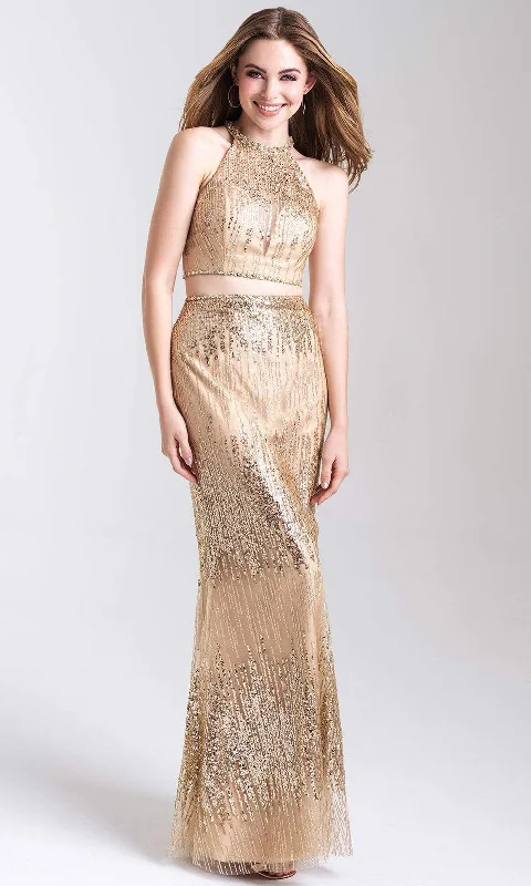 Madison James - 20-320SC Sleeveless Two Piece Sequin Dress Modern Sequin Gown