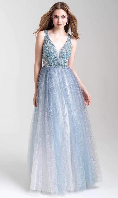 Madison James - 20-369SC Glittered Ombre Shiny Tulle Dress Classic Tulle Dress