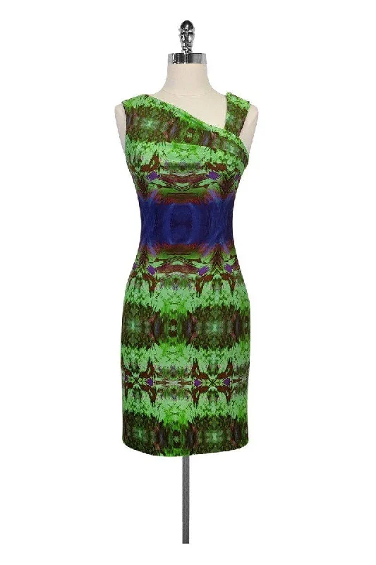 Aidan Mattox - Printed Bodycon Dress Sz 2 Figure-hugging Bodycon Dress