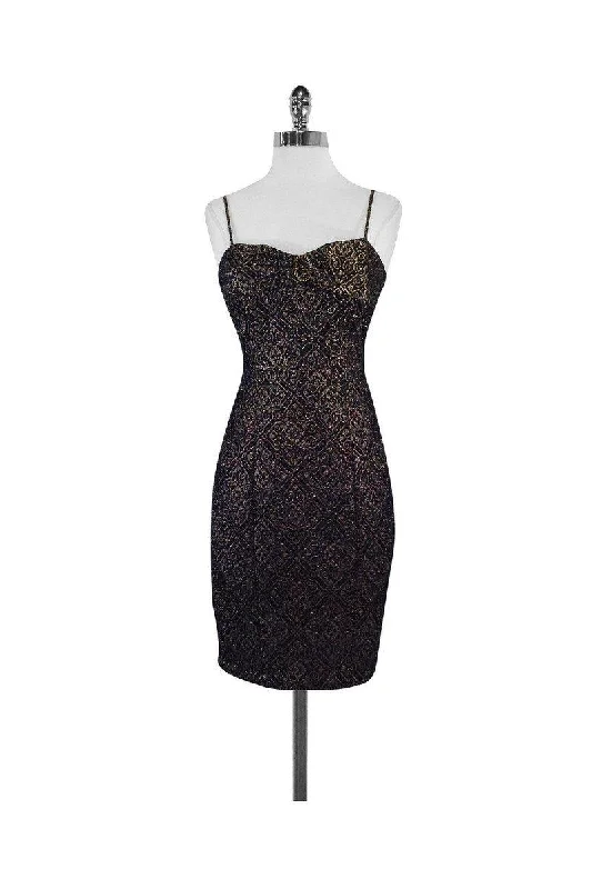 Betsey Johnson - Embroidered Bodycon Dress Sz 2 Luxe Bodycon Dress