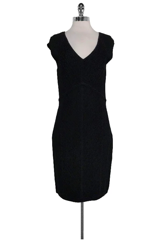 Diane von Furstenberg - Black Cressida Bodycon Dress Sz M Sexy Mini Bodycon