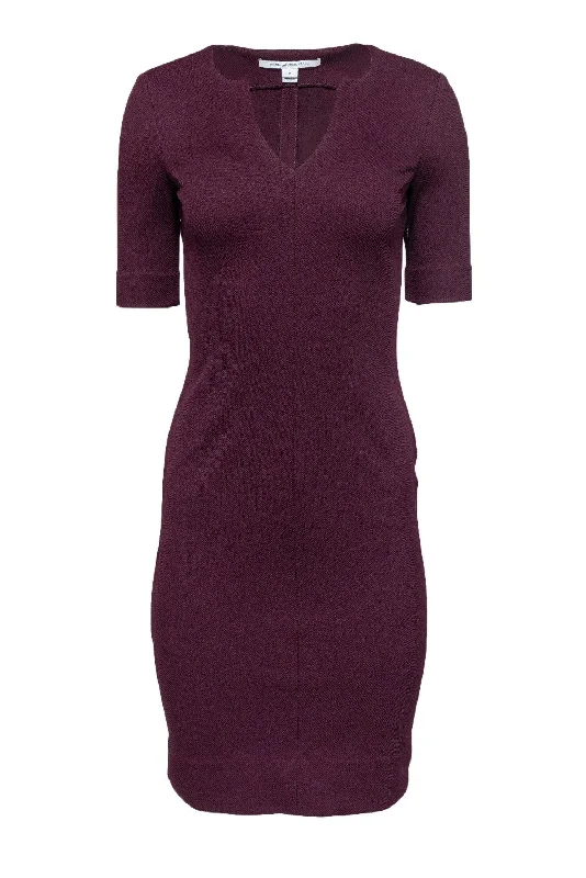 Diane von Furstenberg - Maroon Bodycon Dress Sz 0 Elegant Bodycon Dress