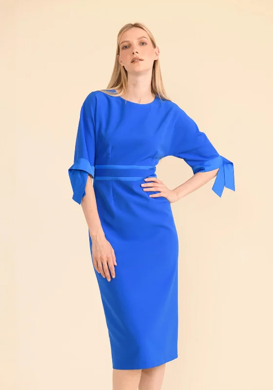 Caroline Kilkenny Aria Ribbon Sleeve Midi Dress, Intense Blue Cozy Midi Skirt