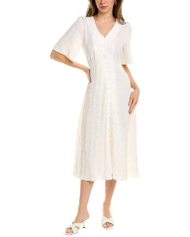 Gracia Jacquard Shirtdress Button Front Shirt