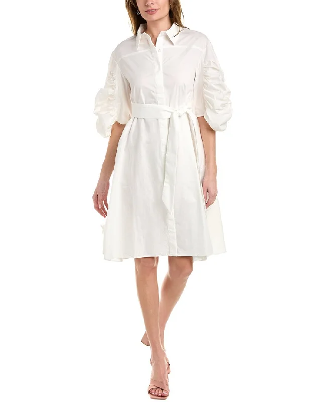 Gracia Tie Waist Shirtdress Soft Cotton Shirt