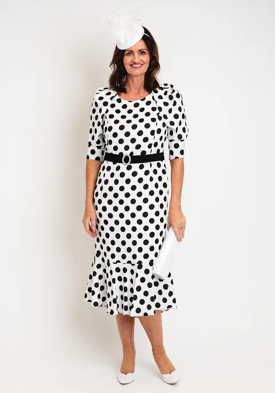 Luis Civit Polka Dot Midi Dress, Black & White Floral A-line Skirt