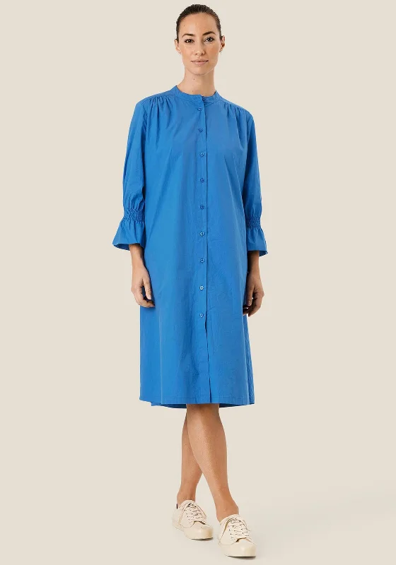 Masai Nukalo Loose Fit Shirt Dress, Nebulas Blue Elegant Button Shirt