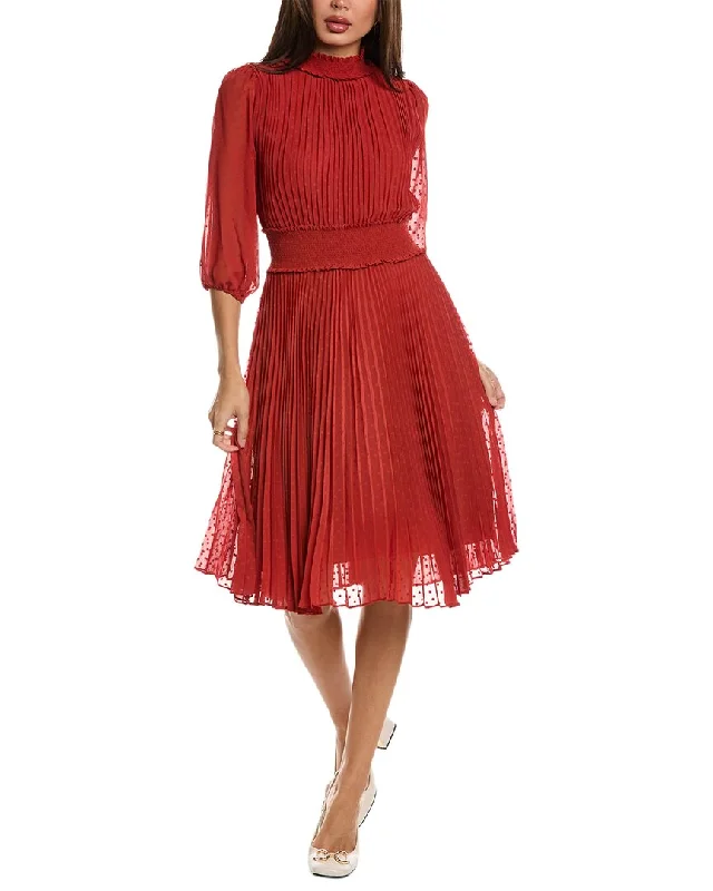 Nanette Nanette Lepore Accordion Pleated Midi Dress Casual Midi Look