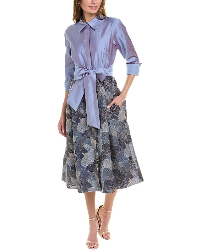 Teri Jon by Rickie Freeman Taffeta Shirtdress Shirt Dress Trend